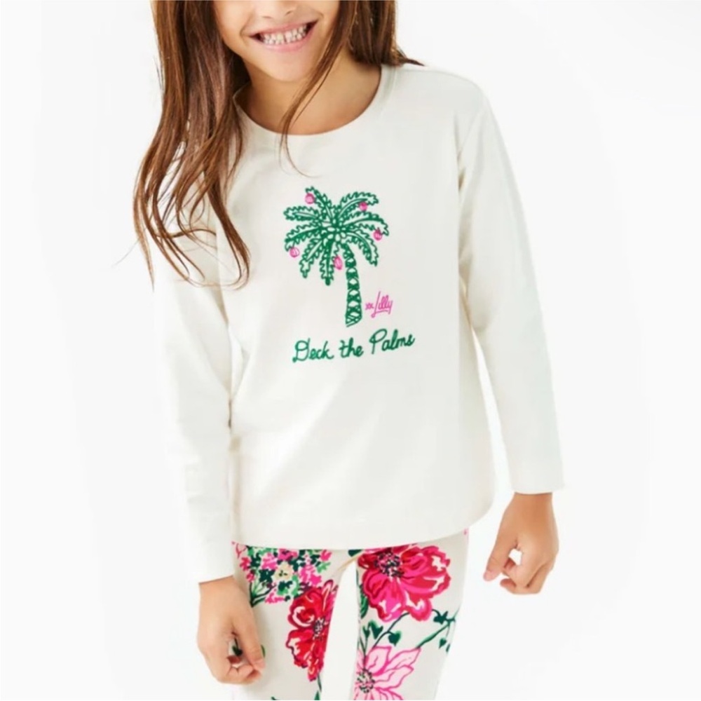 NWT Lilly Pulitzer girls mini ballad sweatshirt deck the Palms size small